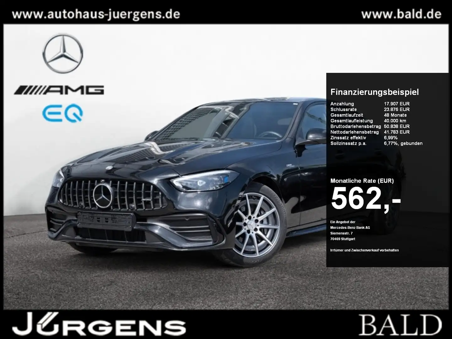 Mercedes-Benz C 43 AMG 4M DIGITAL/360/Pano/Distr/Stdhz/Memo/18 Чорний - 1