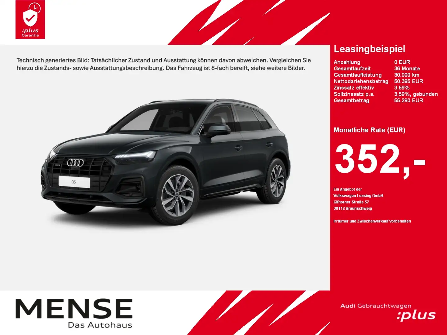 Audi Q5 45 TFSI quattro S tronic Advanced |Matrix|ACC Grau - 1