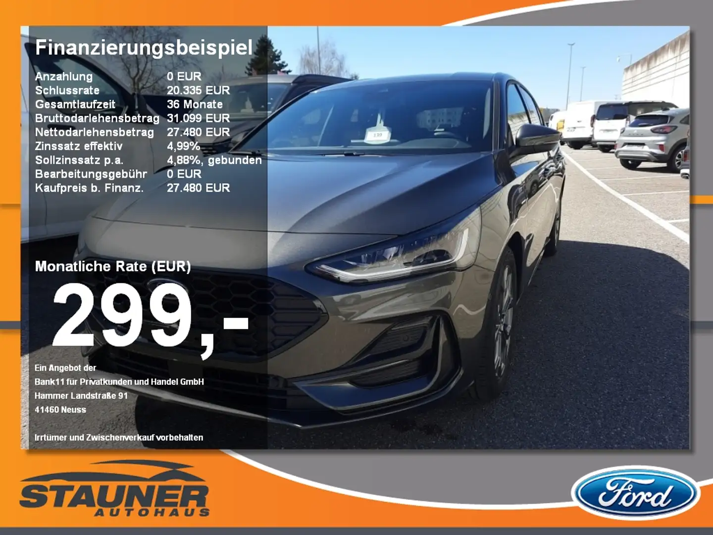 Ford Focus Limousine 1.0 EcoBoost MHEV ST-Line SHZ Šedá - 1