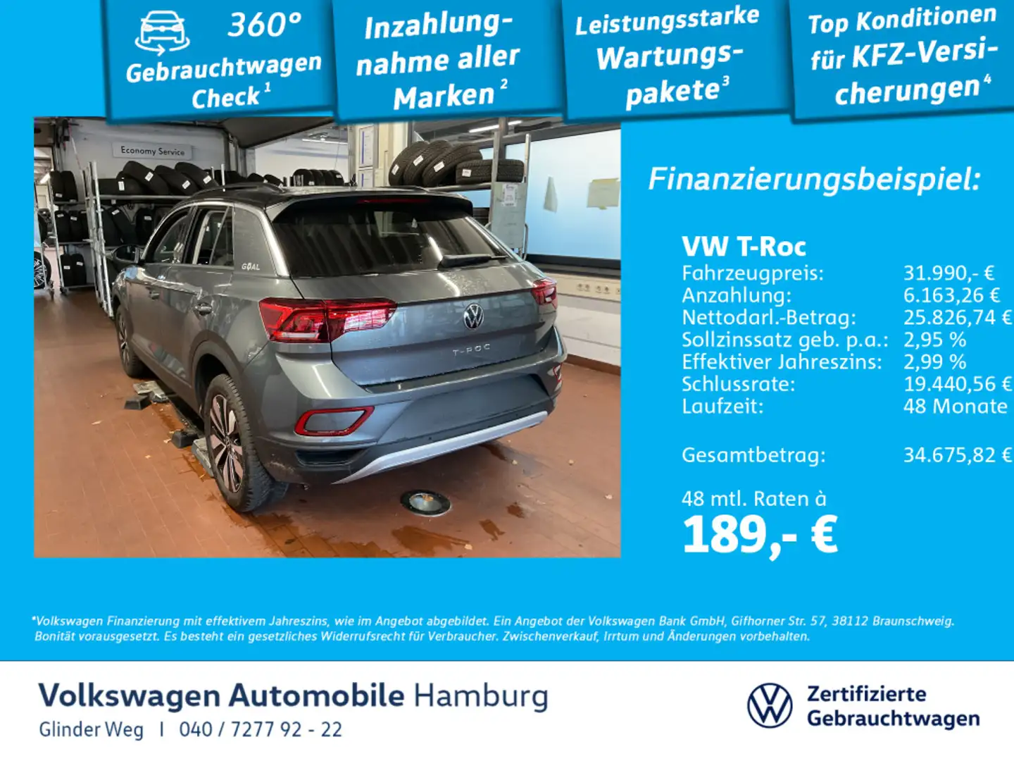 Volkswagen T-Roc 2.0 TDI Goal DSG AHK Ganzjahresreifen Navi Grau - 1