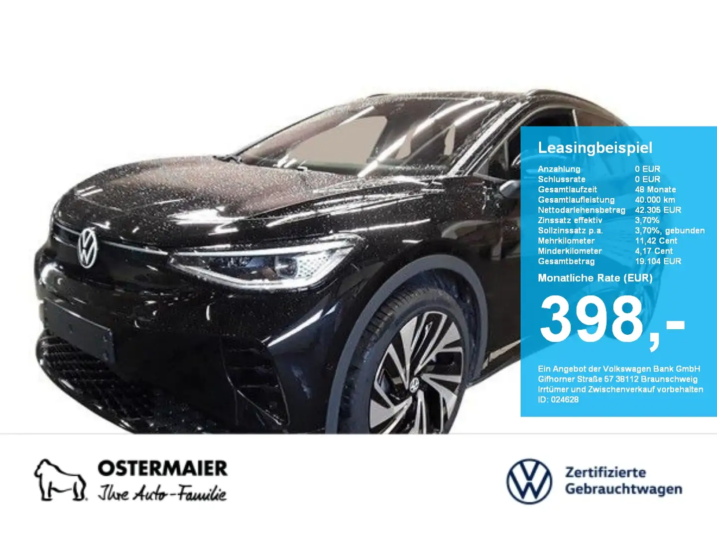 Volkswagen ID.4 GTX 340PS 4M NP. 70T ACC.5J-G.WÄRMEPUMPE.AHK.AREA- Noir - 1