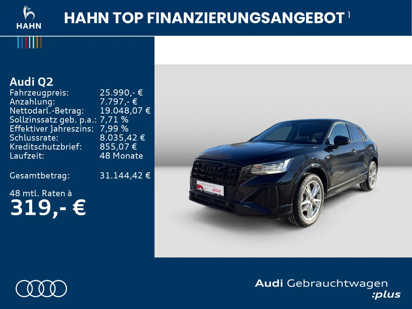 Audi Q2 30 TFSI S line AHK LED Optikpaket CarPlay Schwarz - 2
