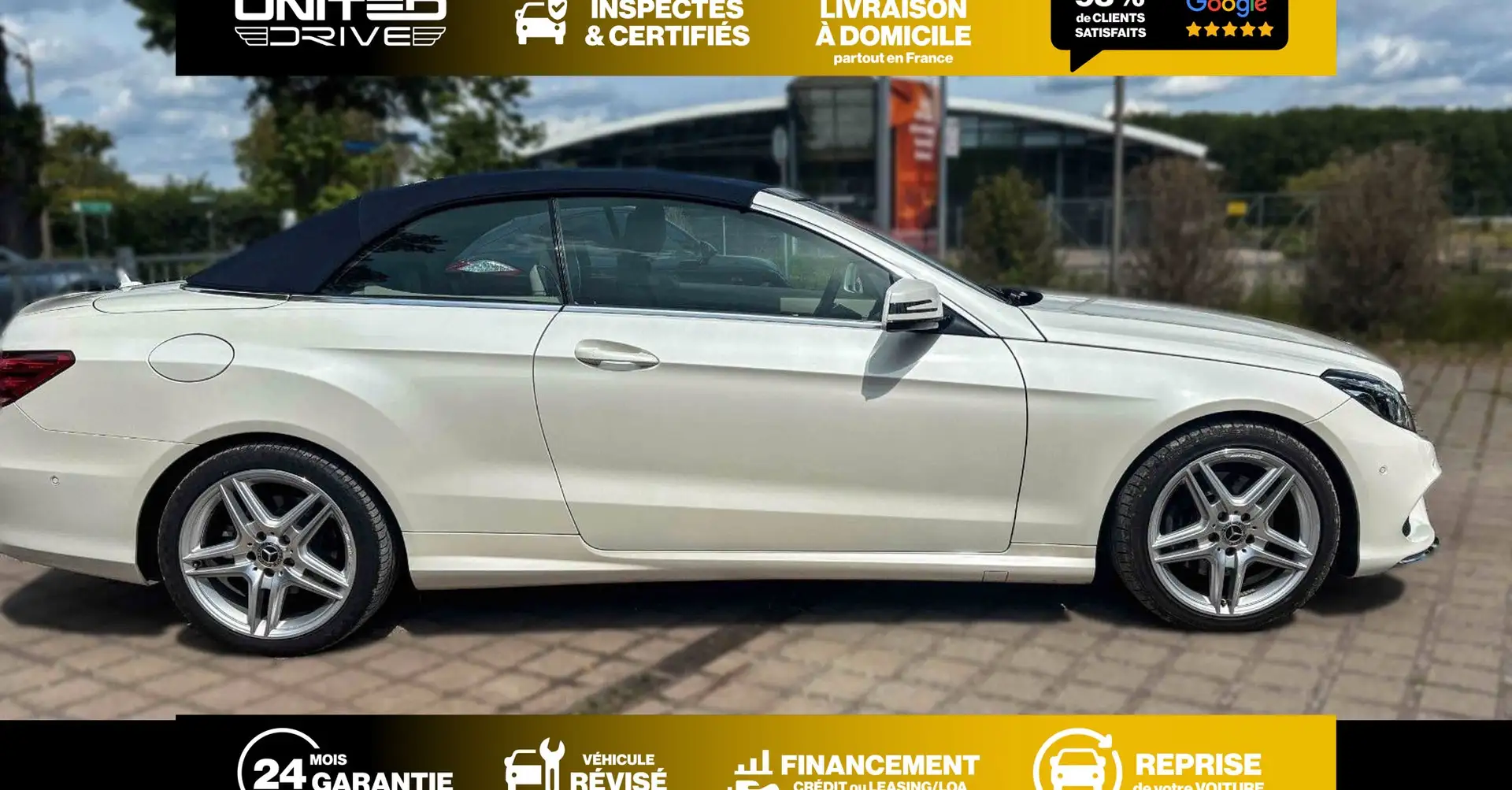 Mercedes-Benz E 250 Cabriolet AMG Line 211ch Blanc - 2