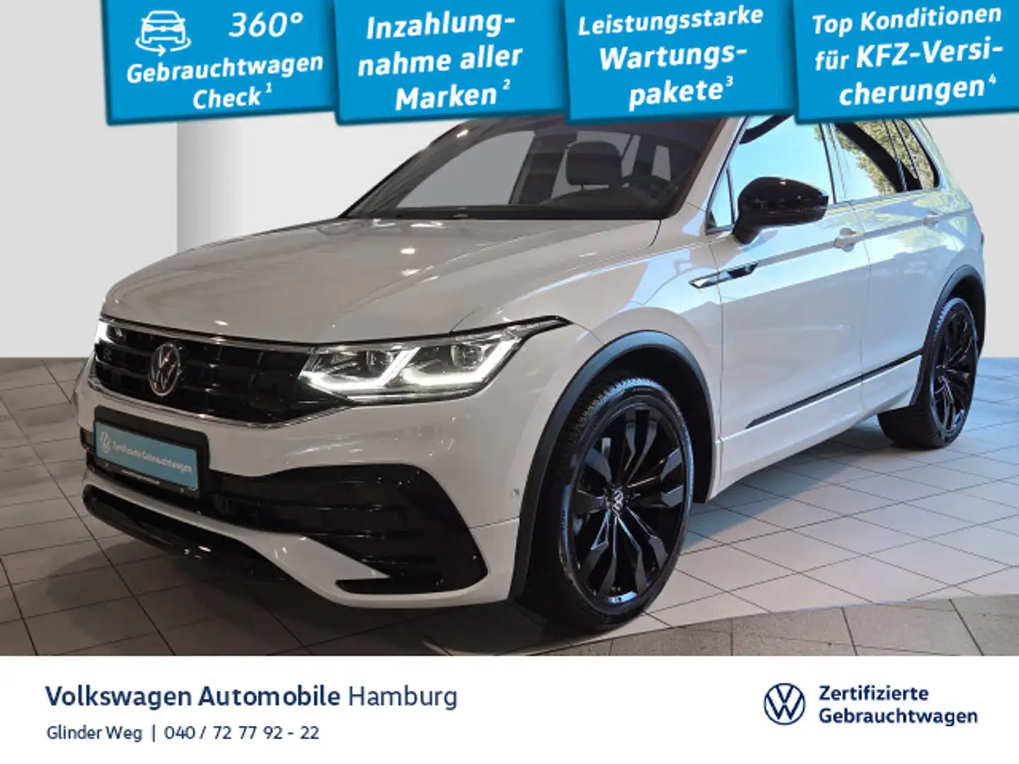 Volkswagen Tiguan 2.0 TSI R-Line DSG 4Motion ParkAssist Nav Weiß - 1