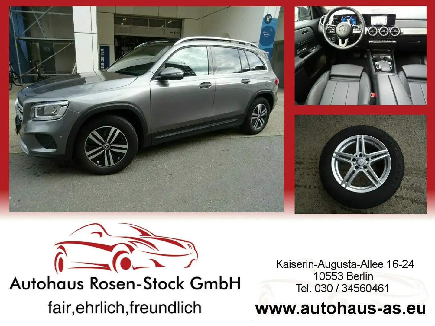 Mercedes-Benz GLB 200 Style 4Matic 8G-Tronic,Panor,ACC,360°,AHK,Lederspo Gris - 1