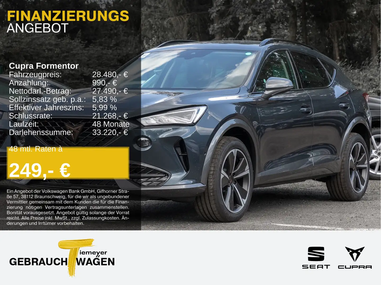 CUPRA Formentor 2.0 TDI DSG 4D NAVI FULL LINK LED VIRT Grau - 1