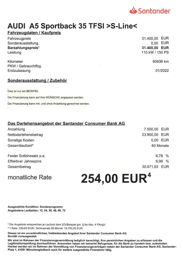 Audi A5 35 2.0 TFSI, Sportback S lineSport/LED/NAV Schwarz - 2