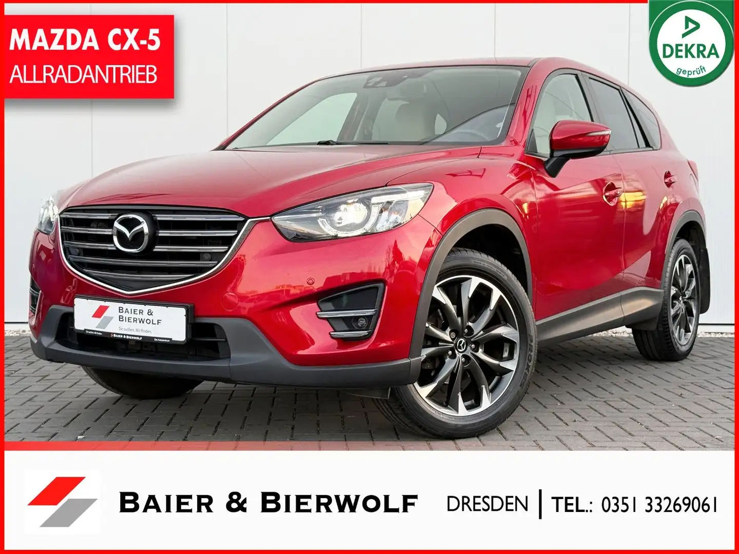 Mazda CX-5 Sports-Line AWD NAVI DAB KEYLESS LED LEDER Rood - 1