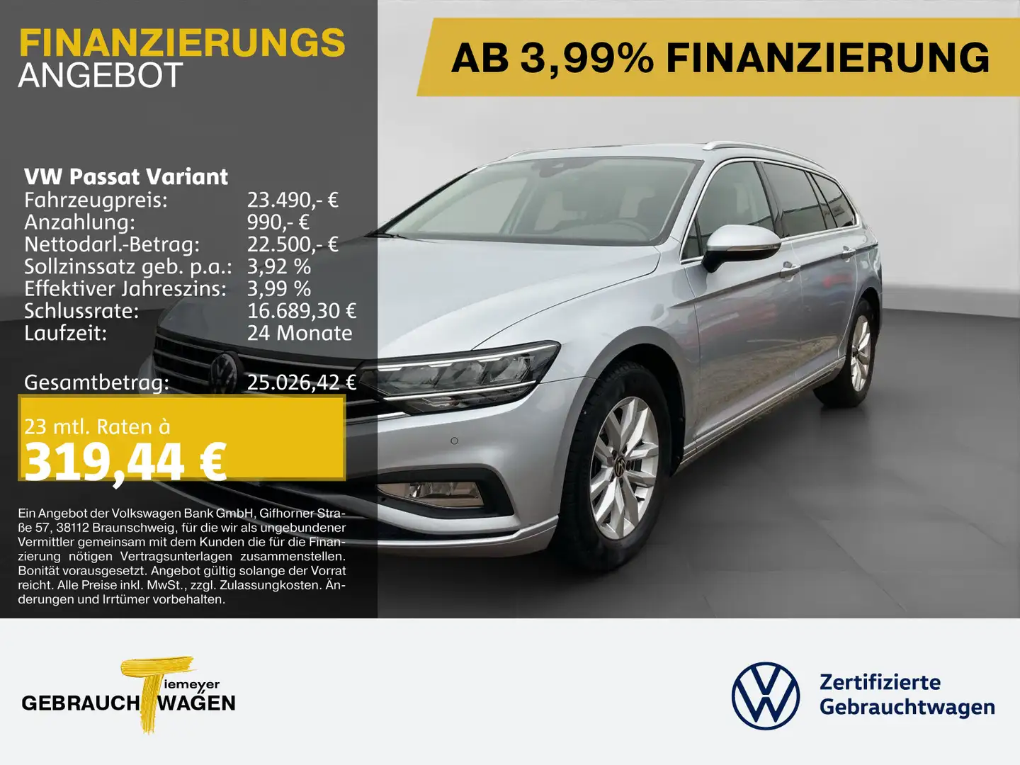 Volkswagen Passat Variant 2.0 TDI DSG BUSINESS AHK KAMERA A Silber - 1