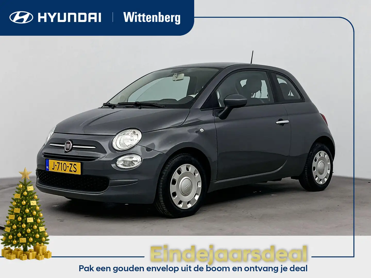 Fiat 500 1.0 Hybrid Pop | Airco | Leder stuur | El. bed. ra Grijs - 1