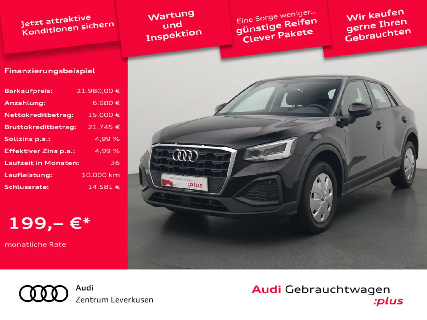 Audi Q2 S-TRON AHK SHZ LED PDC KLIMA PORT NAVI Nero - 1