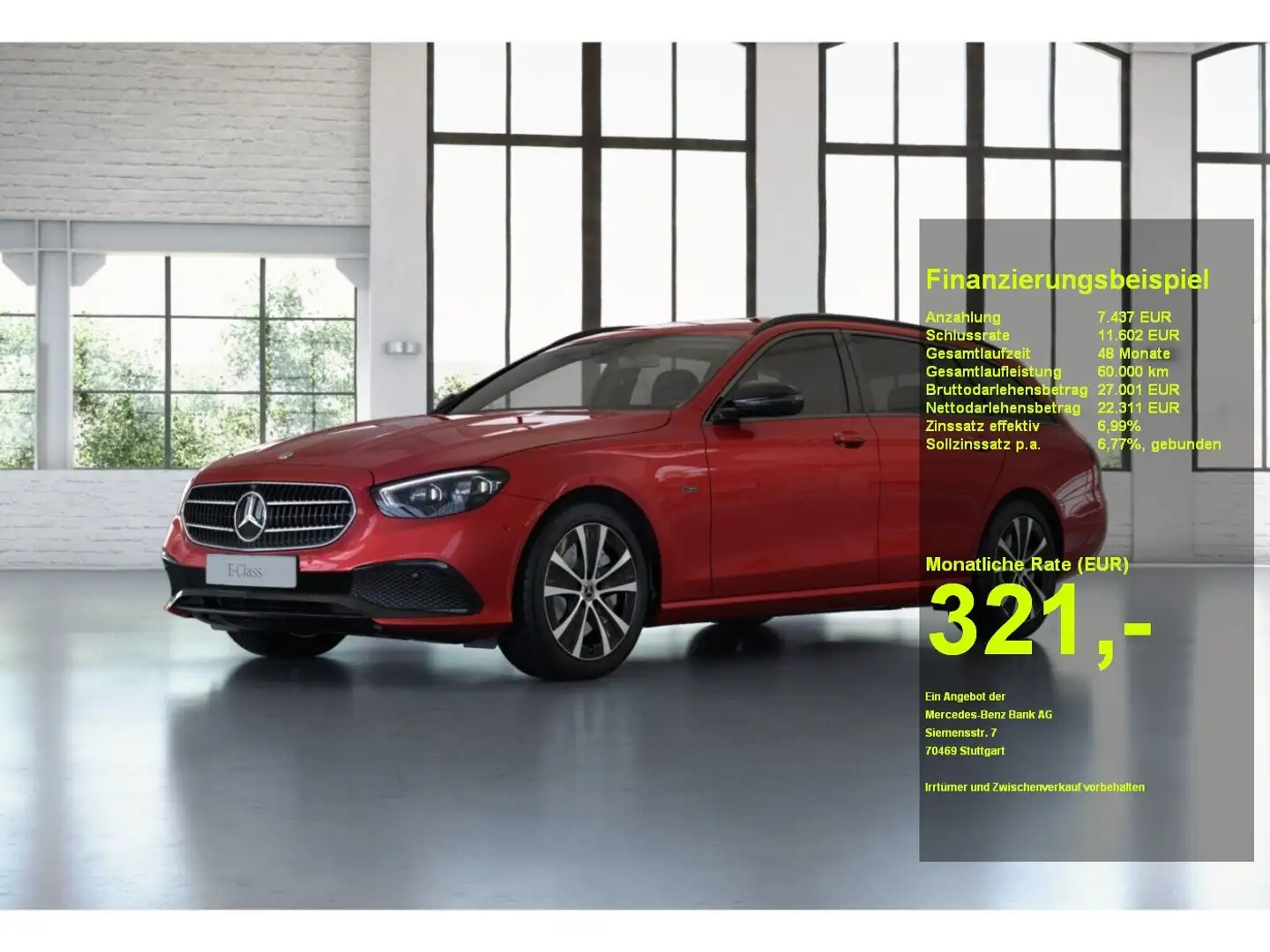 Mercedes-Benz E 300 de 4M T Avantgarde+MBUX+Night+WIDE+Mbeam Rot - 1