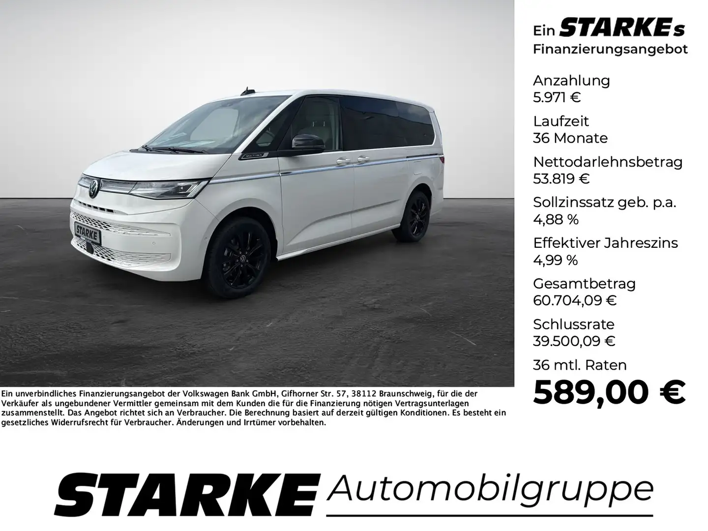 Volkswagen T7 Multivan 2.0 TDI DSG Style lang Blanc - 1