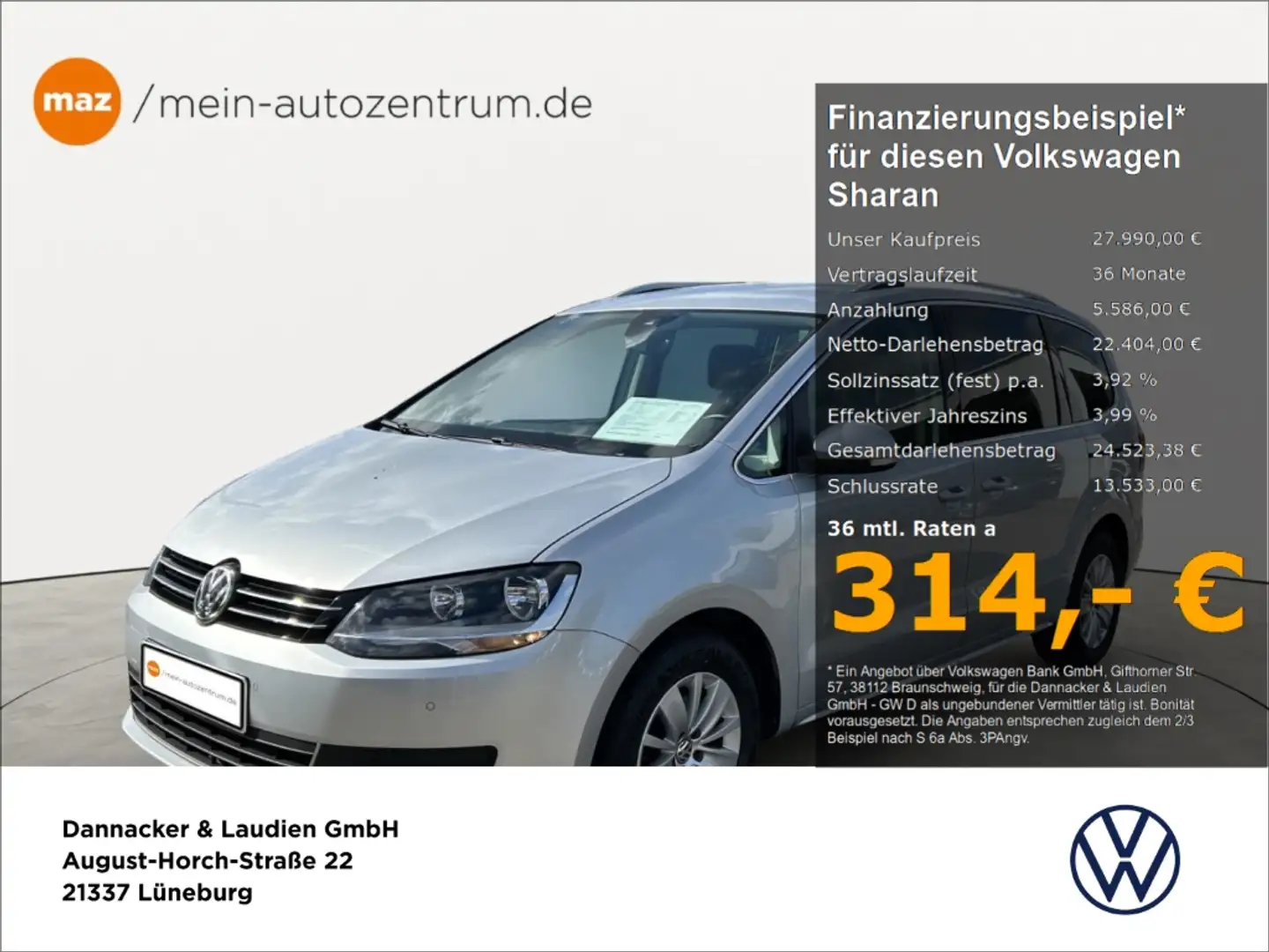 Volkswagen Sharan 1.4 TSI Comfortline Alu AHK 7-Sitze Navi PDC uvm. Silber - 1