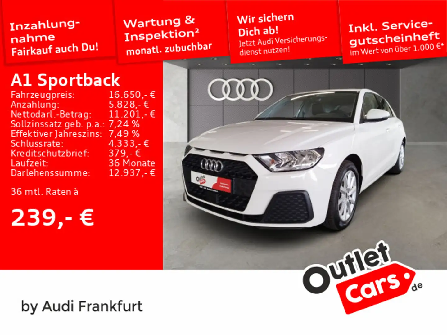 Audi A1 25 TFSI DAB VC PDC Blanc - 1