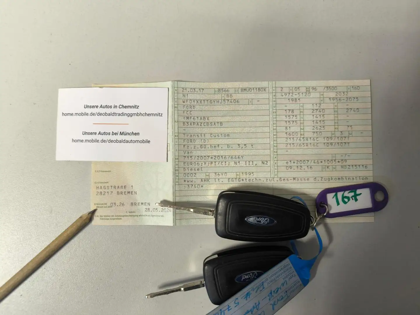 Ford Transit Custom 270 2.0 Automat TDCi Motorschaden Weiß - 2