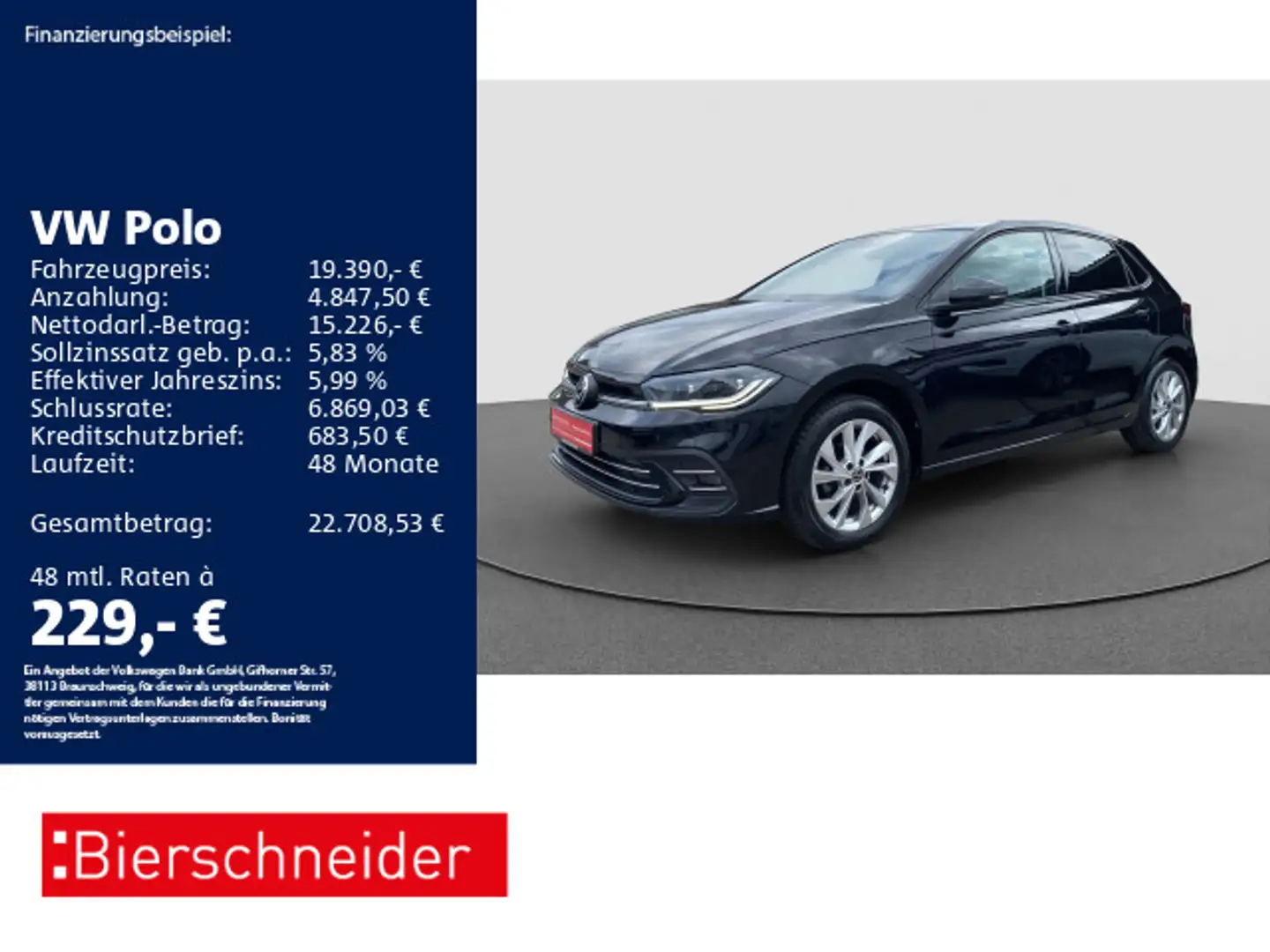 Volkswagen Polo 1.0 DSG Style 16 MATRIX ACC Zwart - 1