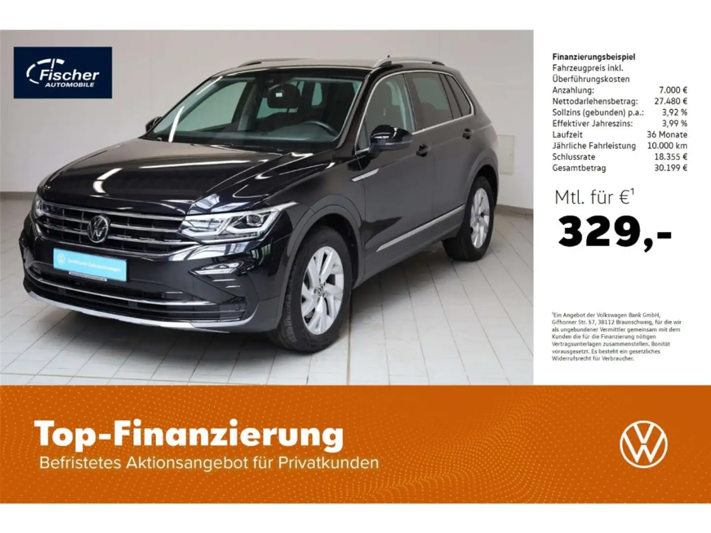 Volkswagen Tiguan 2.0 TSI 4Motion Elegance Schwarz - 1