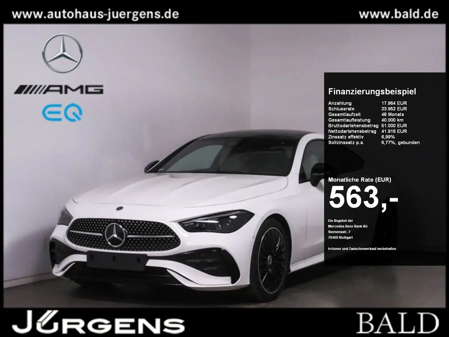 Mercedes-Benz CLE 300 4M Coupé AMG-Sport/360/Pano/Night/Memo Blanc - 1