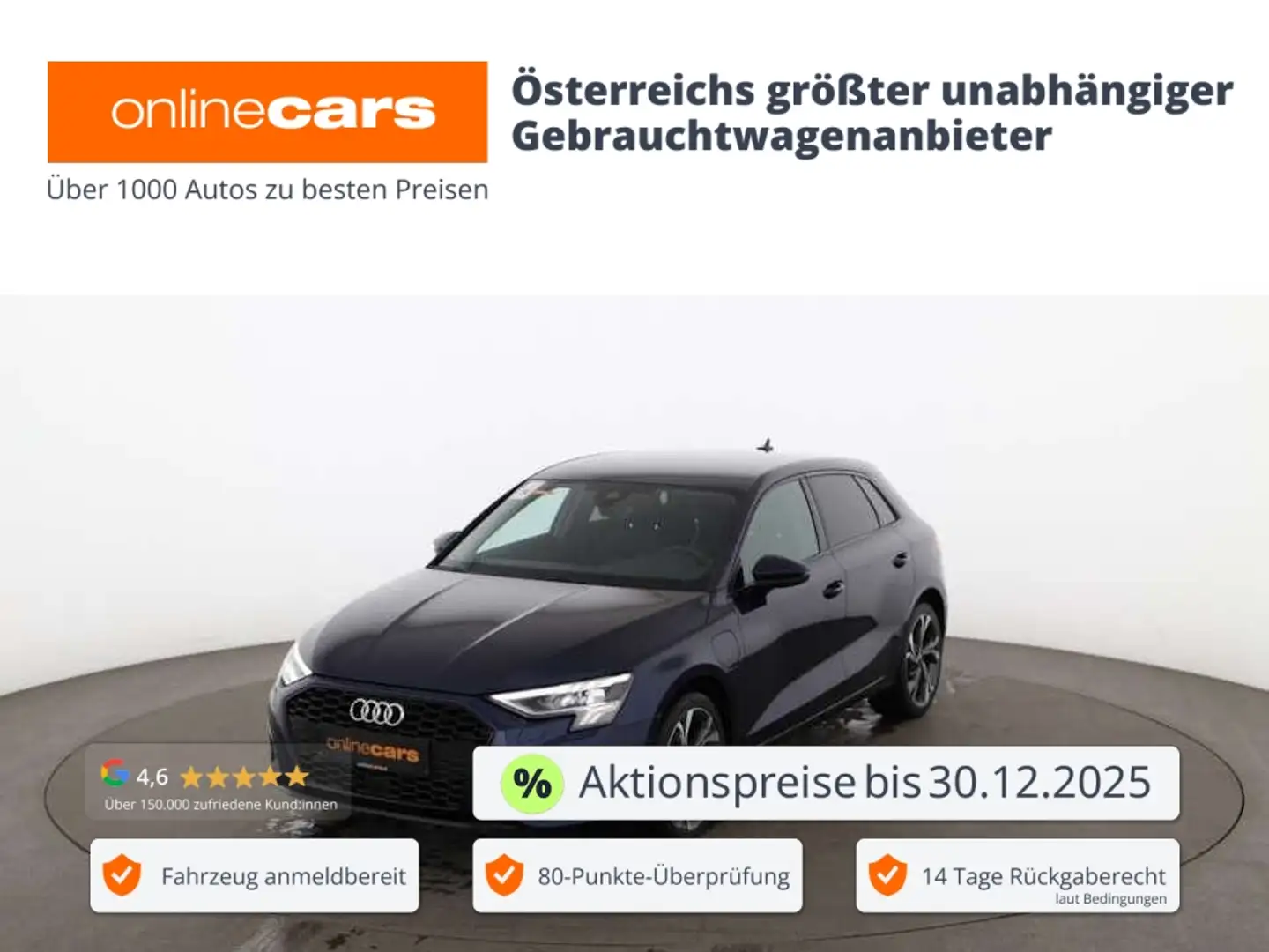 Audi A3 SB 40 TFSI e advanced Aut LED RADAR NAVI PDC Blau - 1
