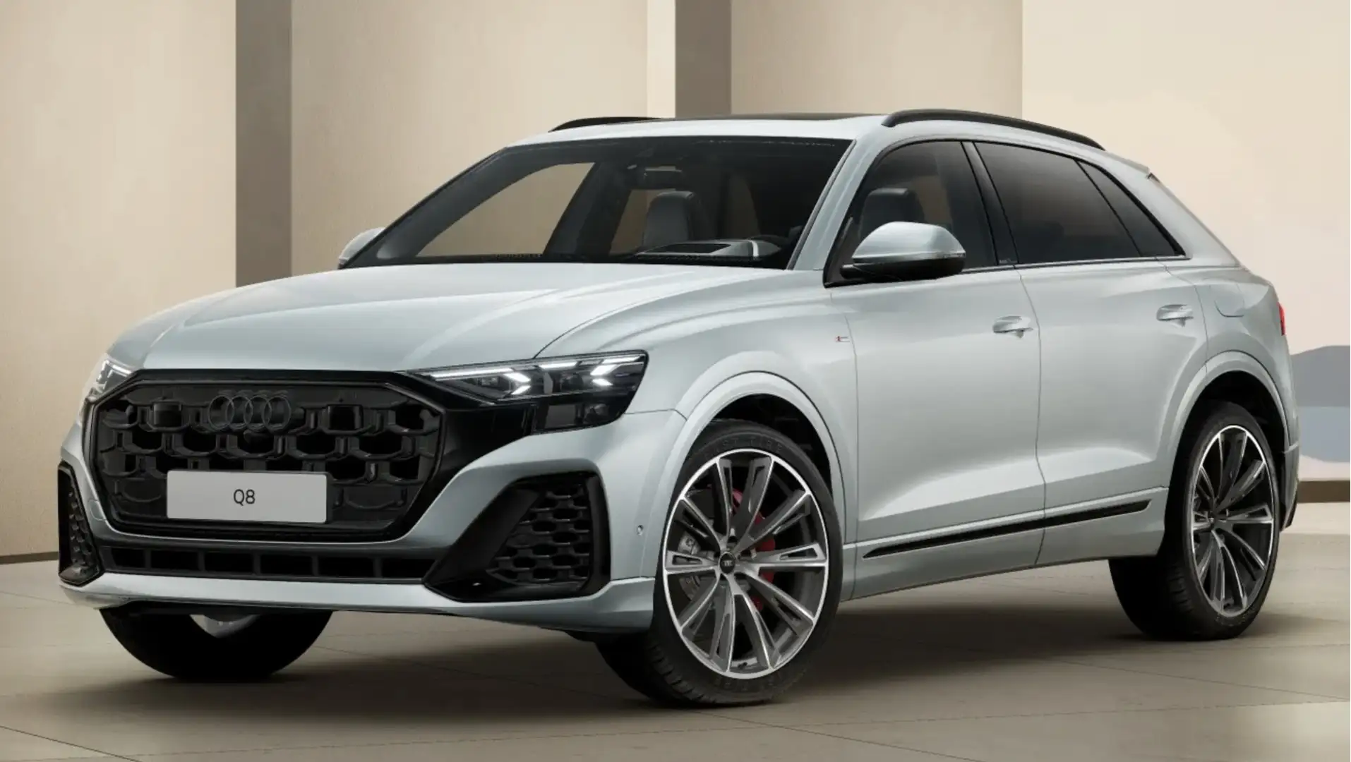 Audi Q8 55 TFSIe S-Line 4W sturing Pano Tour Park City Tre Zilver - 1