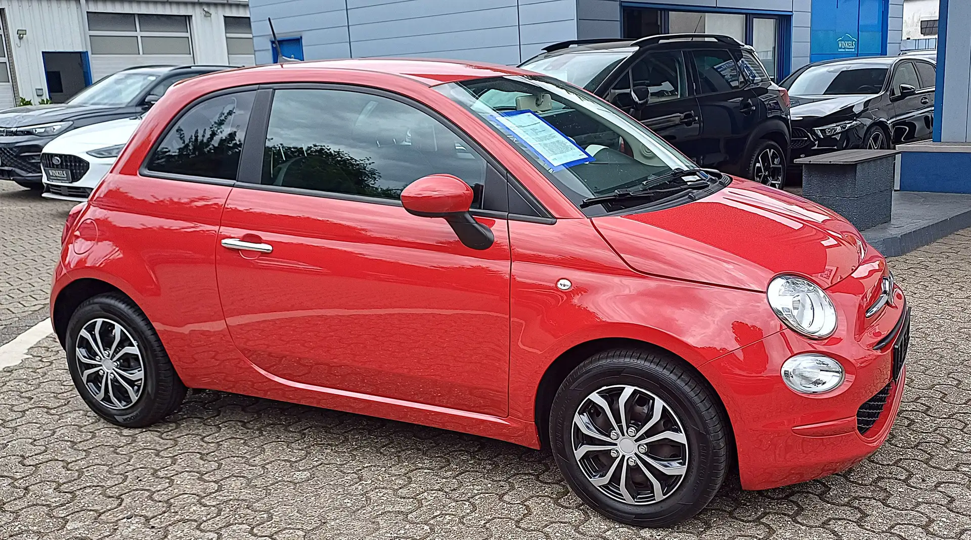 Fiat 500 1.0 Pop Hybrid-Klima-Navi-Designpaket weiß-DAB Rot - 2