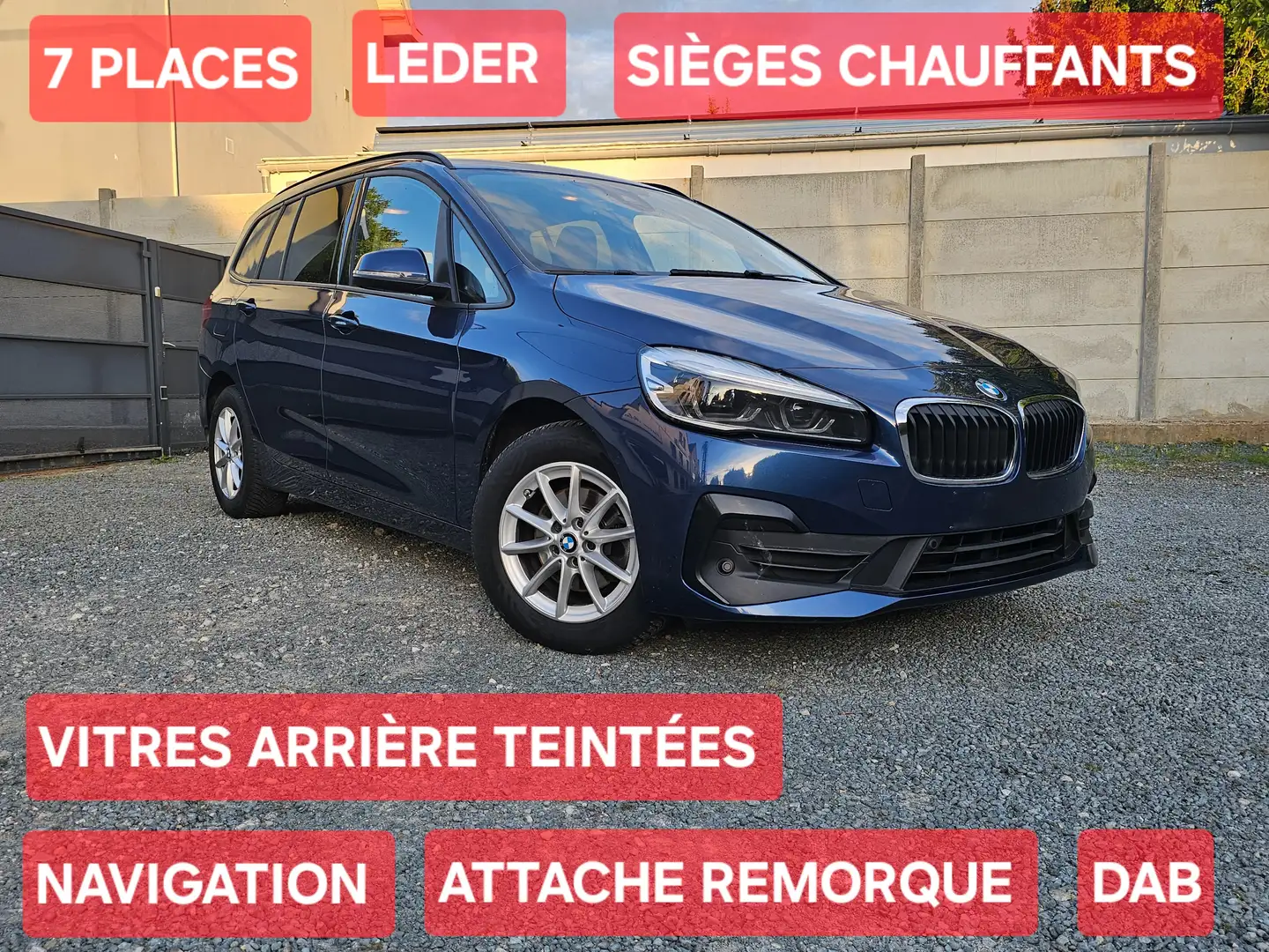 BMW 216 d Gran Tourer * 7PL* NAVI * LEDER * FULL *DAB Blauw - 1