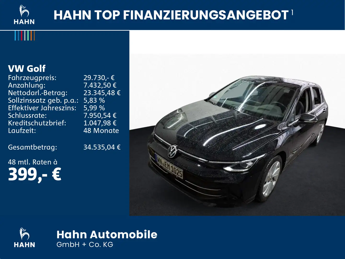 Volkswagen Golf VIII 1.5 eTSI DSG Style LED Navi AHK HuD Schwarz - 2