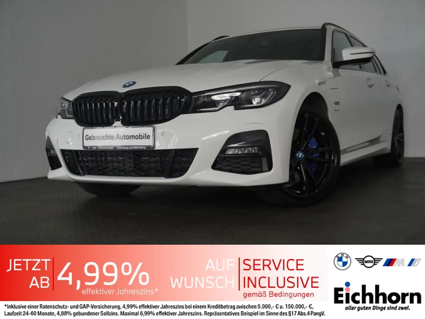 BMW 330 e Touring M Sport LASER.HUD.LiveCockProf..PDC Blanc - 1