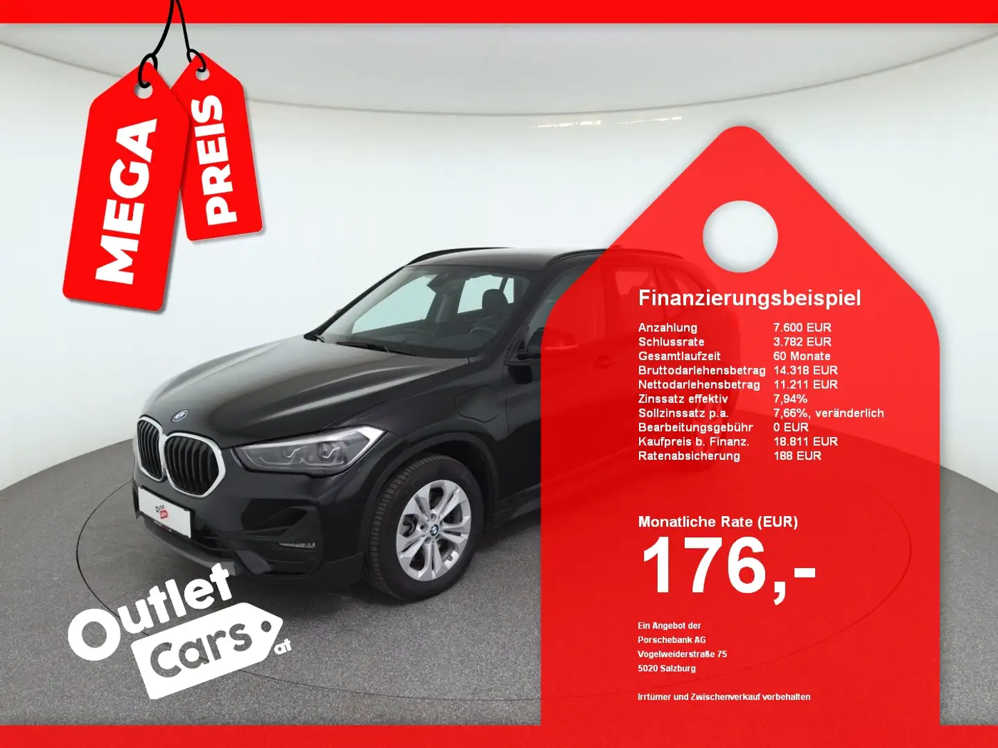 BMW X1 xDrive 25e Aut. LED+LEDER+NAVI+RFK+HUD Schwarz - 1