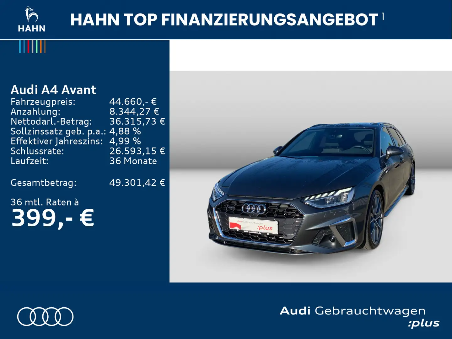 Audi A4 40TFSI quattro S line S-tronic B&O Pano Grau - 2