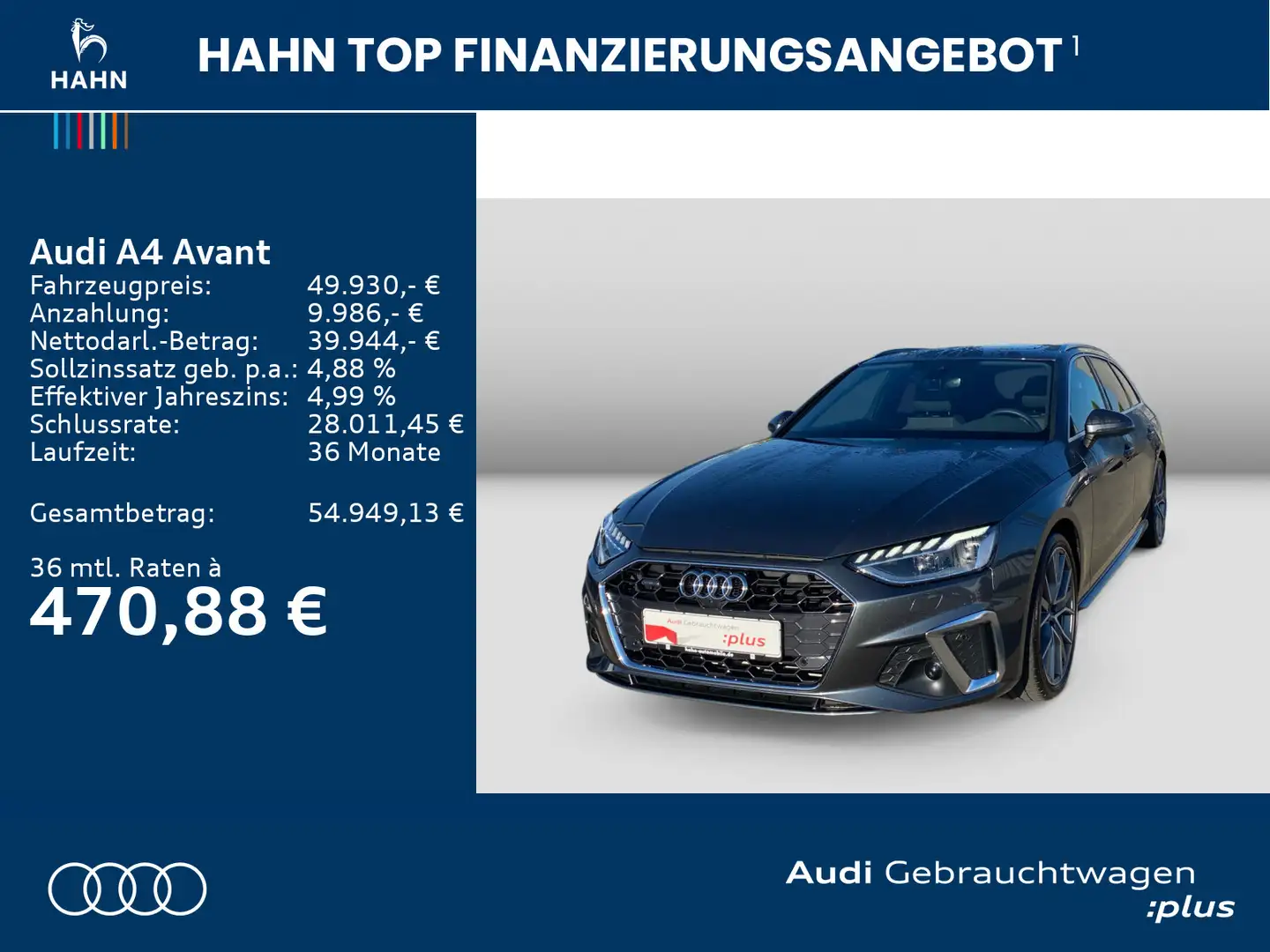Audi A4 40TFSI quattro S line S-tronic B&O Pano Grau - 2