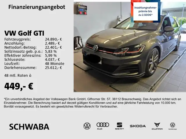Volkswagen Golf GTI Performance DSG*LED*PANO*ACC*NAVI*17"LM