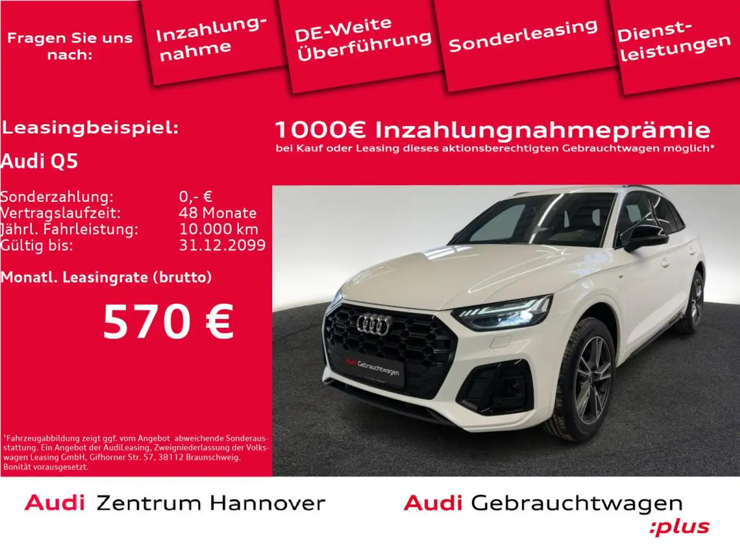 Audi Q5 S line 55 TFSIe quattro Matrix Kamera ACC Navi Weiß - 1