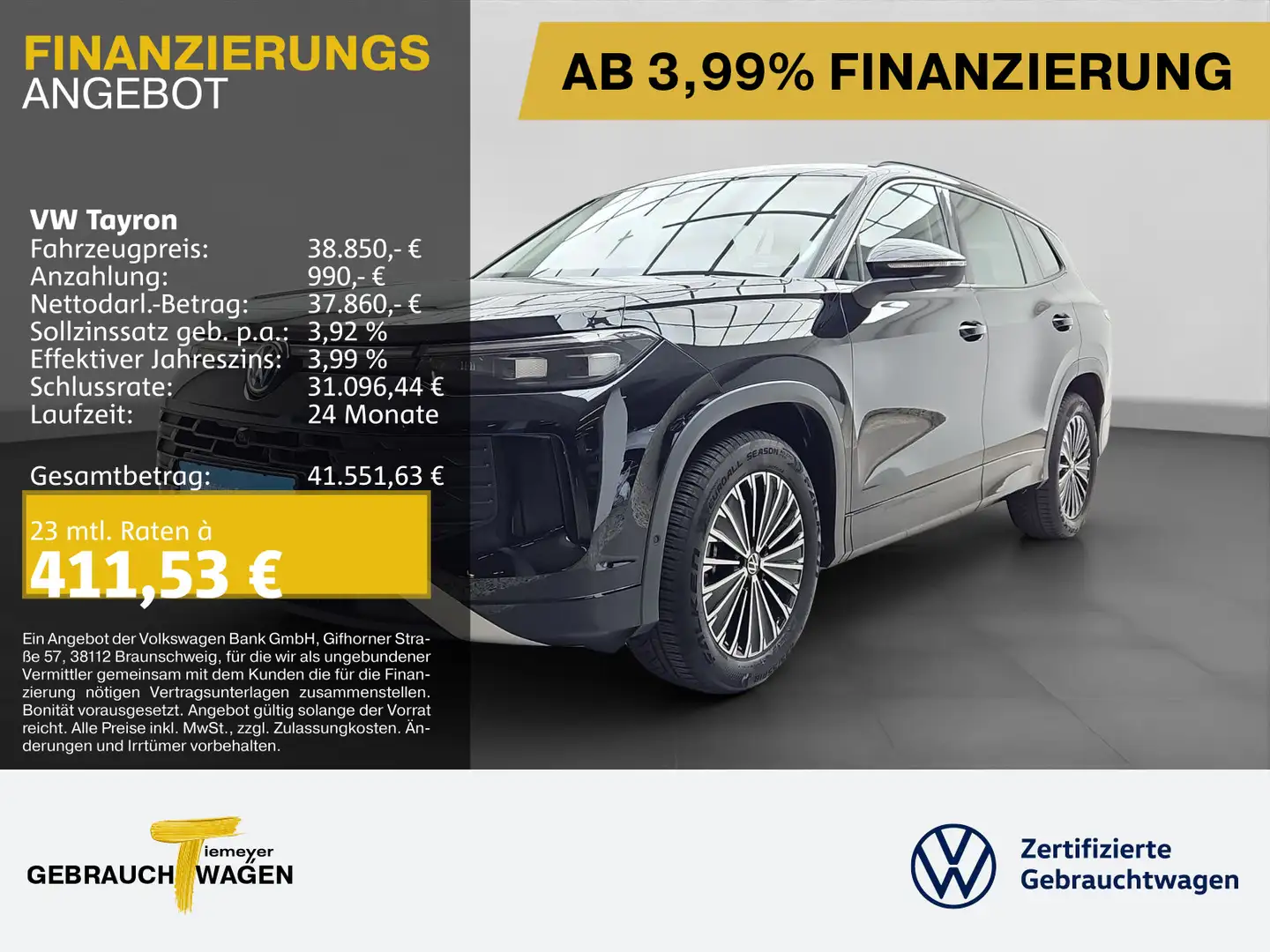 Volkswagen Tayron 1.5 TSI DSG LIFE 7-SITZE LM18 MATRIX AHK Noir - 1