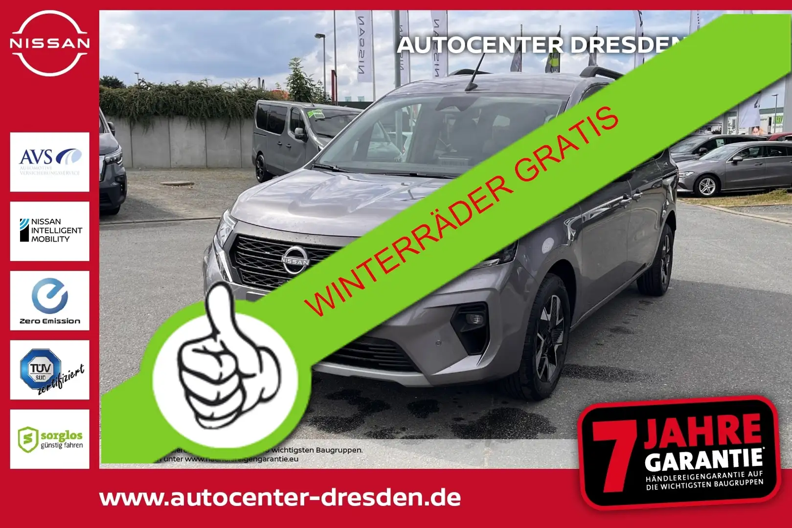 Nissan Townstar Kombi DIG-T 130 L2 Tekna Navi Kam 7Sitze Grau - 1