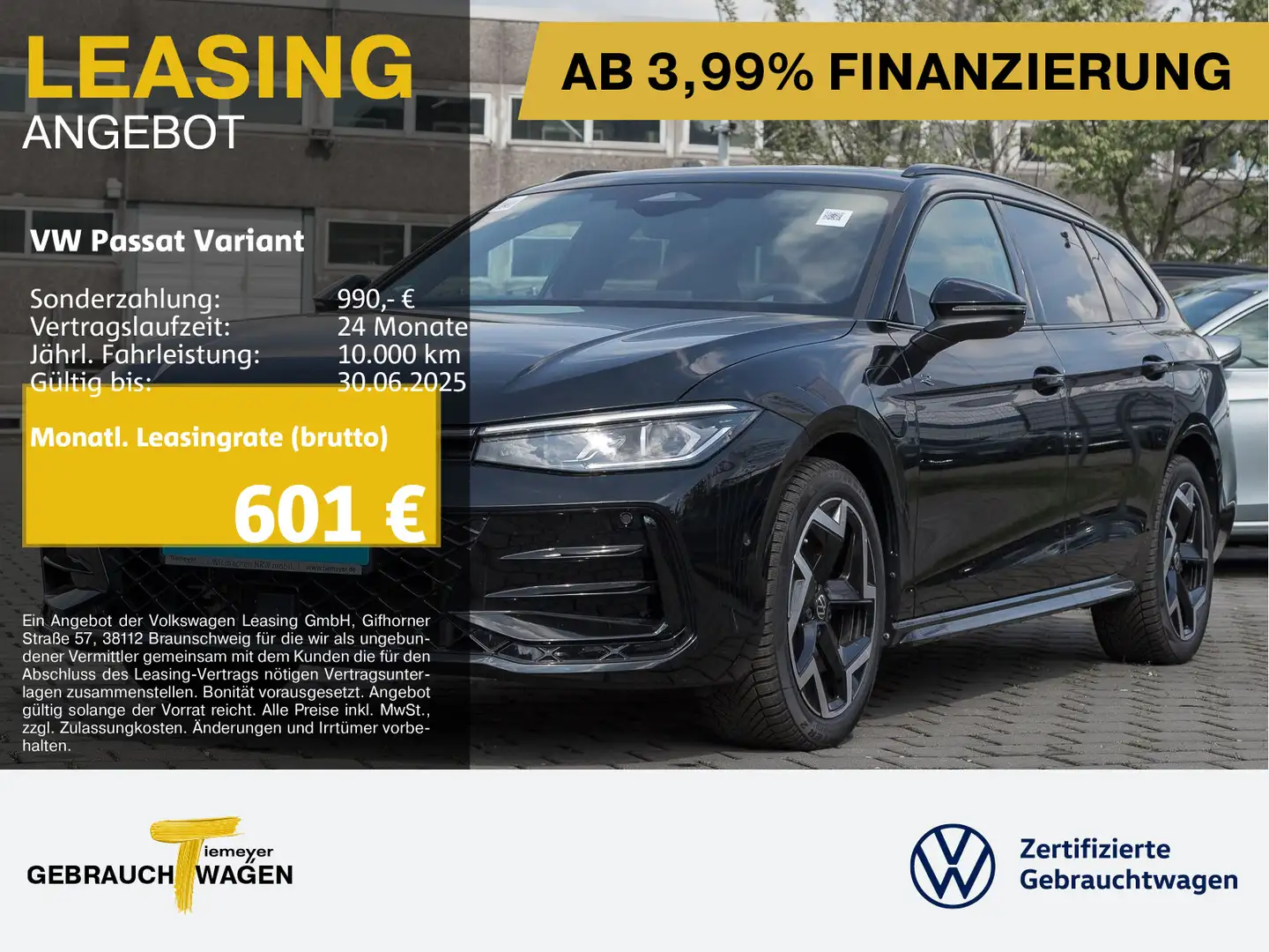 Volkswagen Passat Variant eHybrid R-LINE BLACK NP75 PANO LM Schwarz - 1