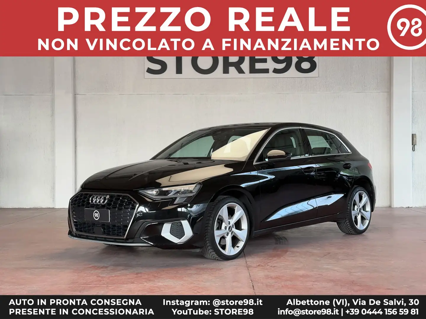Audi A3 Sportback 35 2.0  *IVA ESPOSTA/SERVICE AUDI* Noir - 1