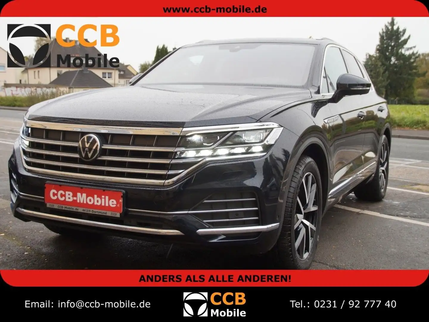 Volkswagen Touareg Elegance 4Motion*LEDER*PAN-D*STHZG*8 FAC Blau - 1