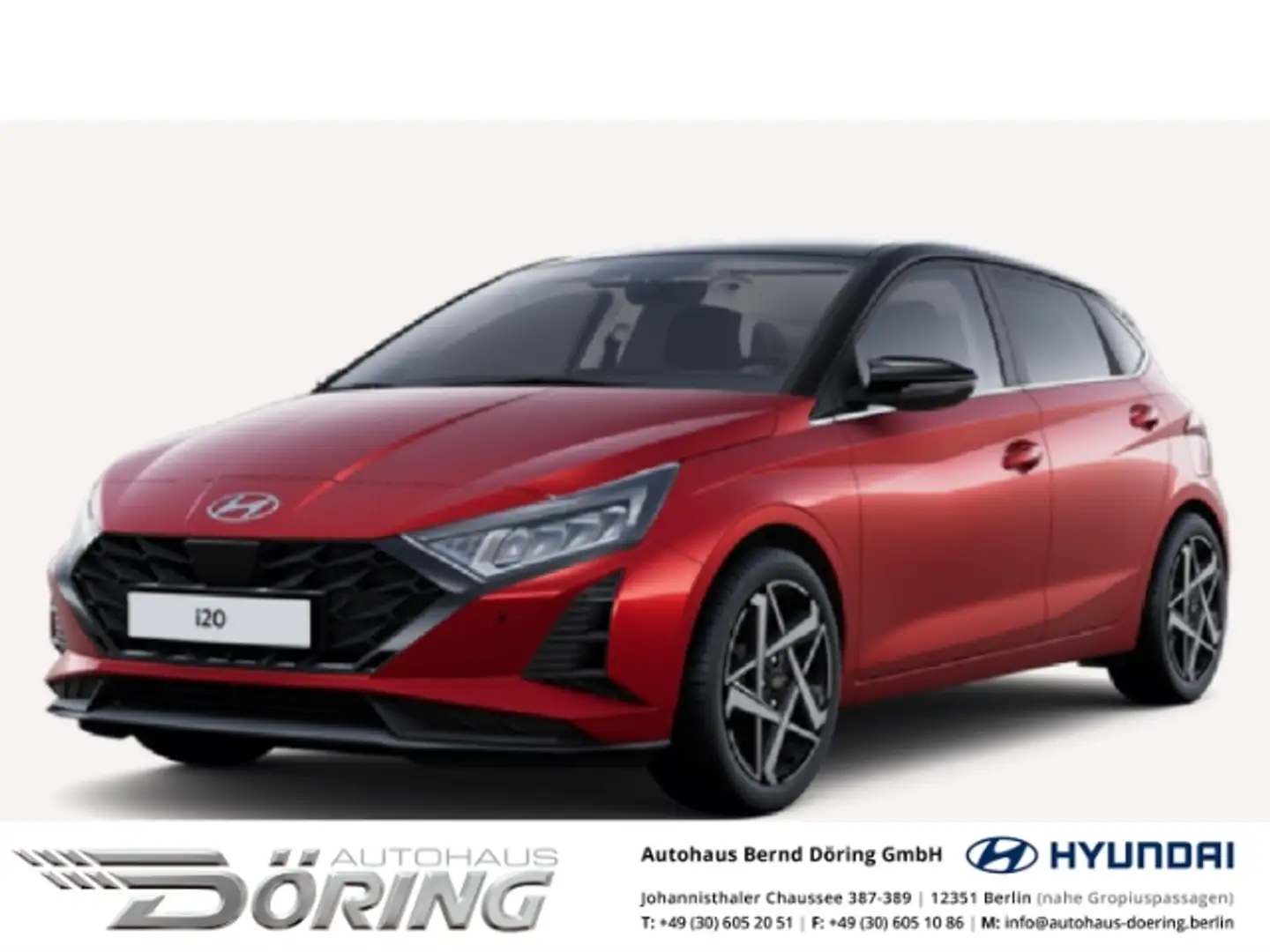 Hyundai i20 PRIME 1.0 Turbo AUTOMATIK 100 PS Dachlackierung Rot - 1