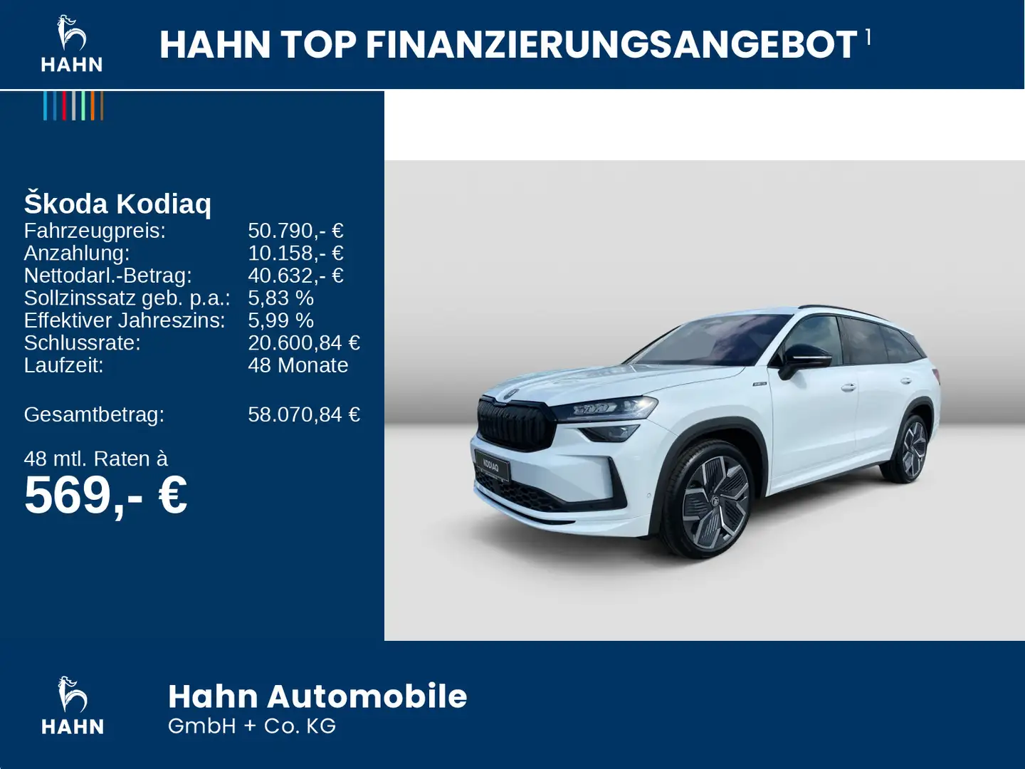 Skoda Kodiaq Sportline TSI DSG 4x4 204 PS Pano HuD Weiß - 2
