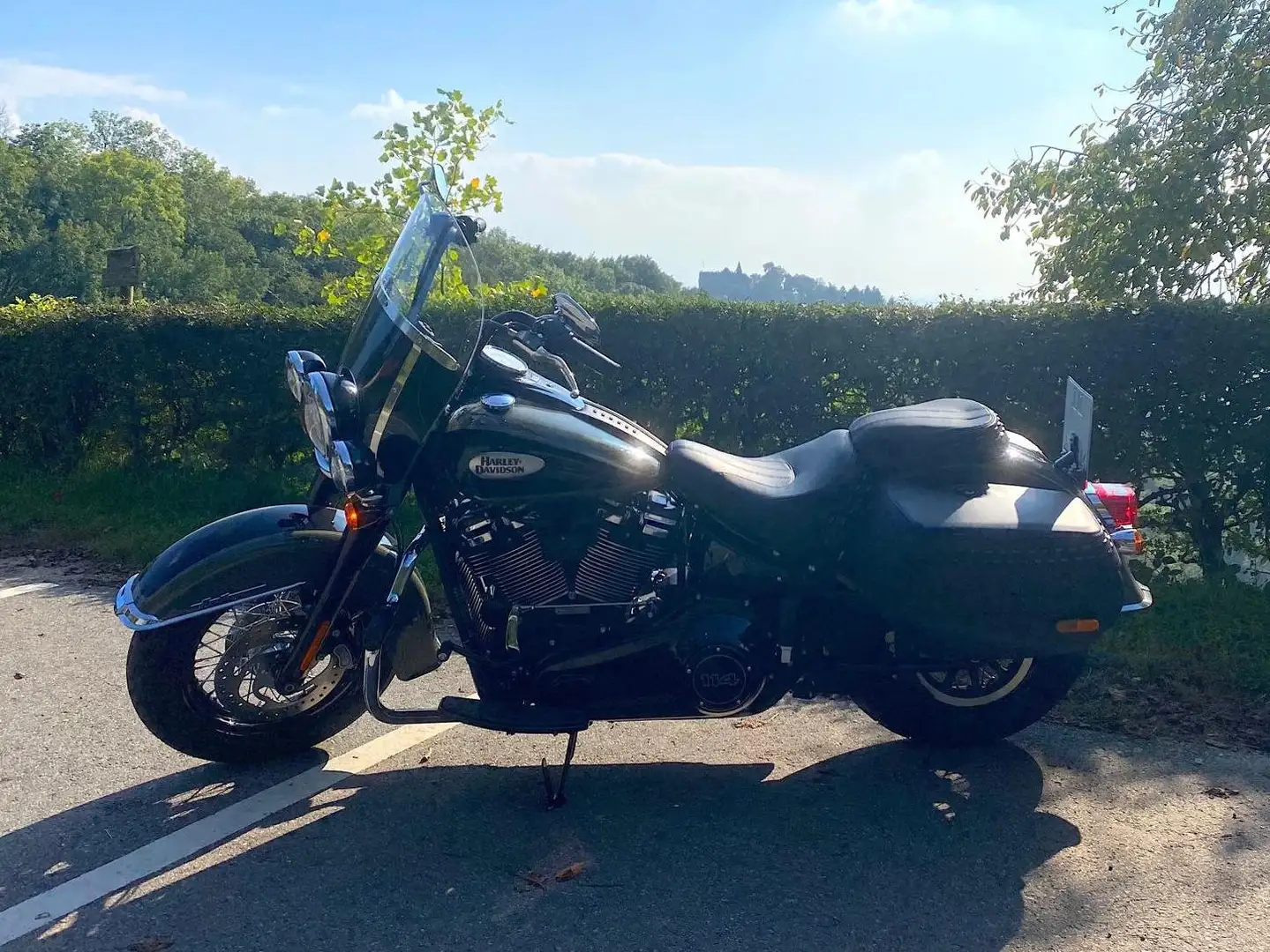 Harley-Davidson Heritage Softail Classic 114, Jekyll and Hyde Auspuff. Top Zustand Grün - 2