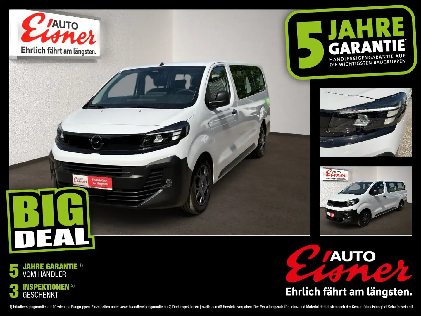 Opel Vivaro Kombi 2.2 D (L3) XL AHK AUT Alcant. PDC Weiß - 1