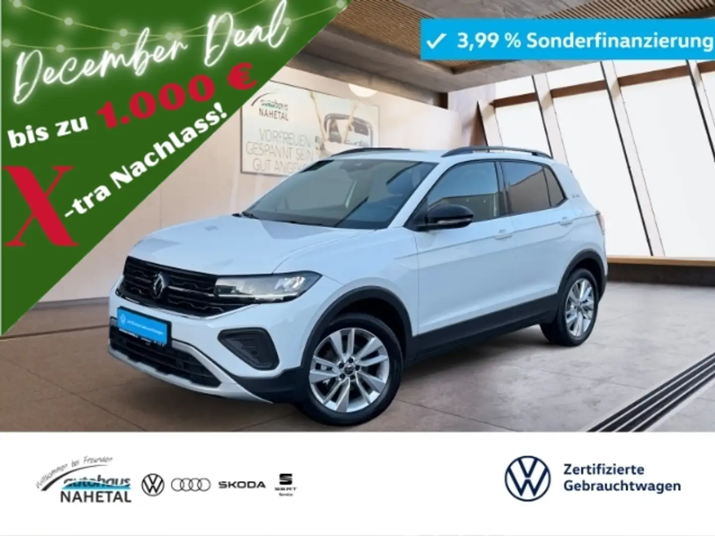 Volkswagen T-Cross 1.0TSI DSG Goal LED NAVI AHK 17'' 2ZKLIMA ACC TRAV Alb - 1