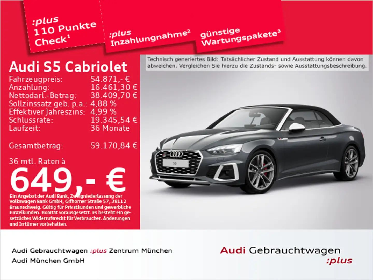 Audi S5 TFSI tiptr. AHK/Massage/Matrix/Kame Grau - 1