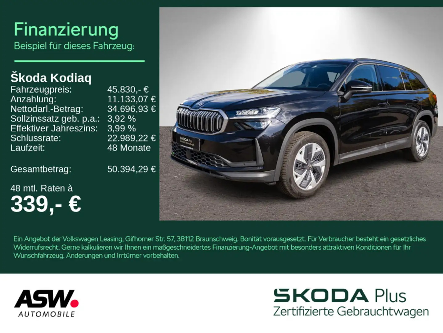 Skoda Kodiaq Selection 4x4 2.0TDI DSG Navi RFK HUD AHK Schwarz - 1