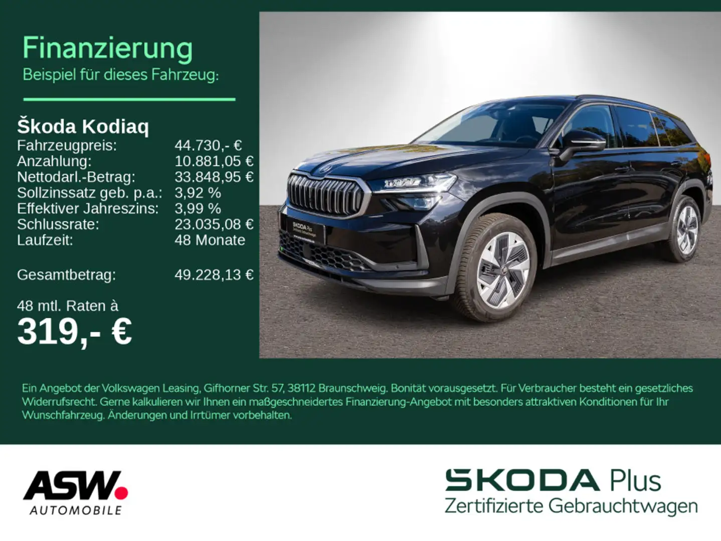 Skoda Kodiaq Selection 4x4 2.0TDI DSG Navi RFK HUD AHK Noir - 1
