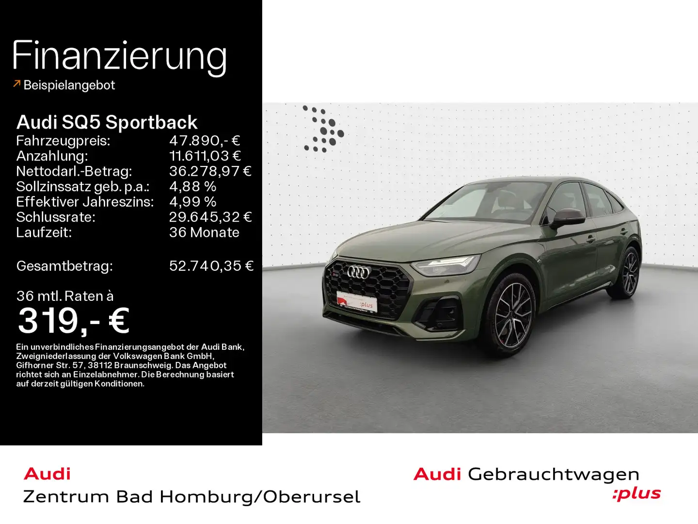 Audi SQ5 TDI quattro*Navi*LED*Alu*B&O*PDC*V Grün - 1