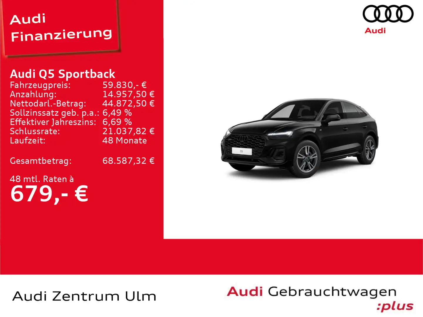 Audi Q5 S-Line Black 50TDI qu AHK HuD LEDER Schwarz - 1