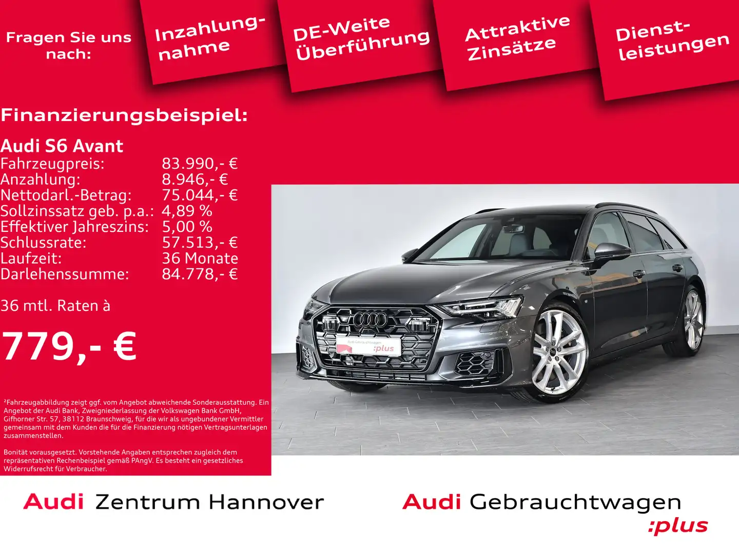 Audi S6 3.0 TDI  tiptro nic Grau - 2